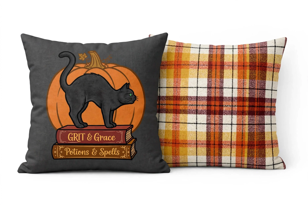 Spooky "Potions & Spells" Pillow
