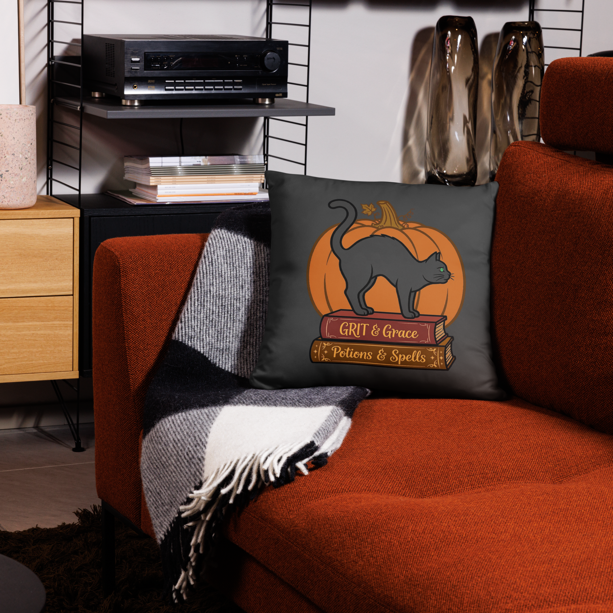 Spooky "Potions & Spells" Pillow