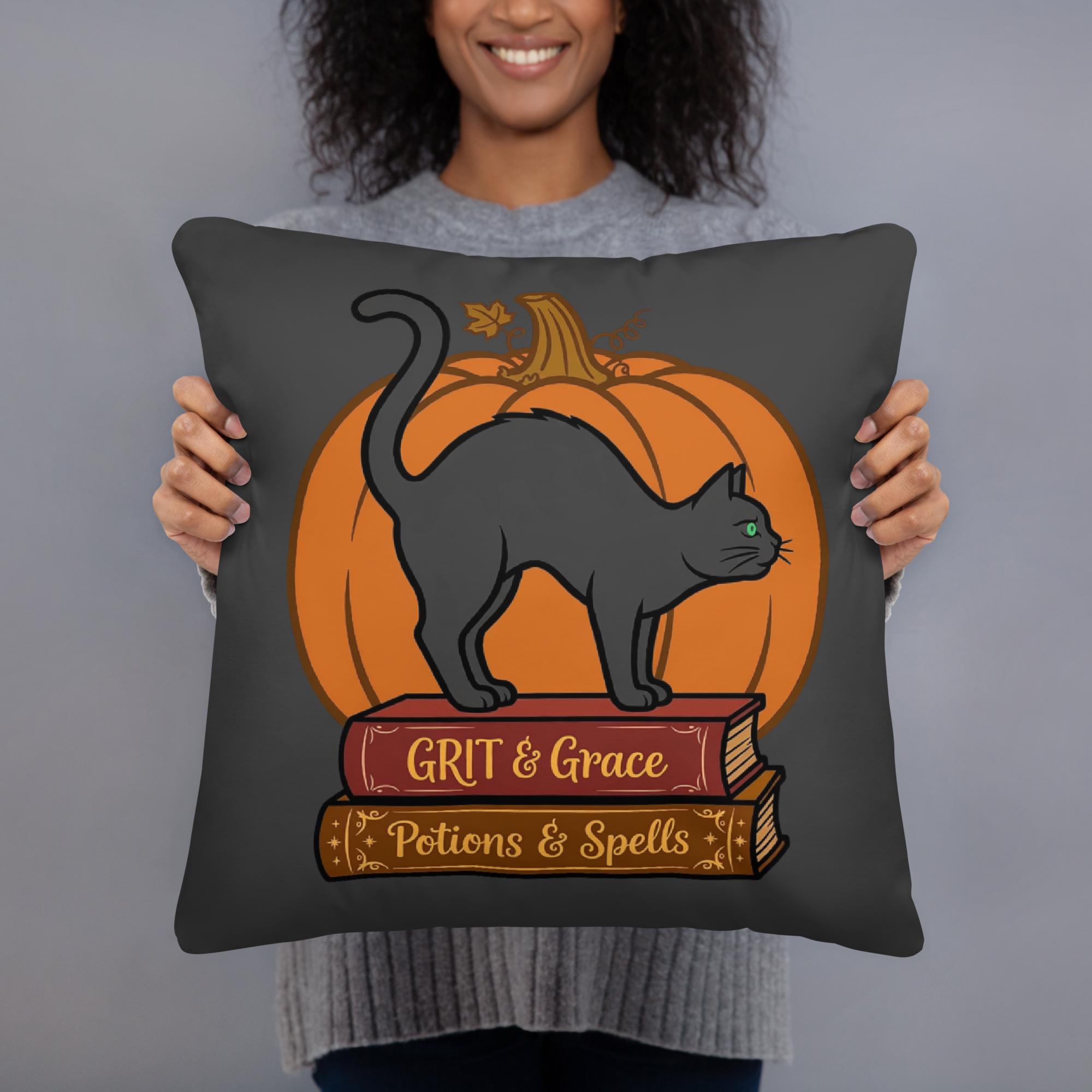 Spooky "Potions & Spells" Pillow