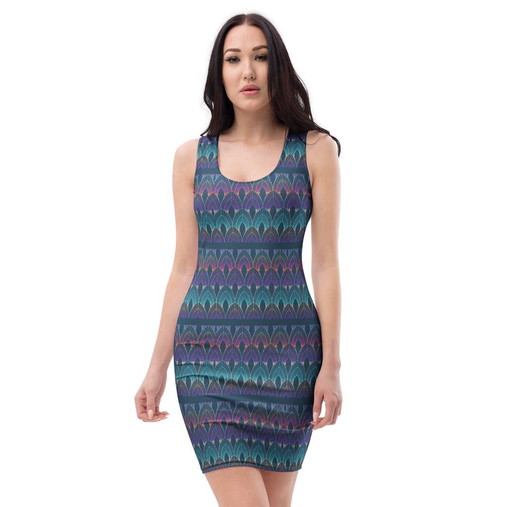 The Art Deco Jewel-Toned Bodycon Cover-Up Dress