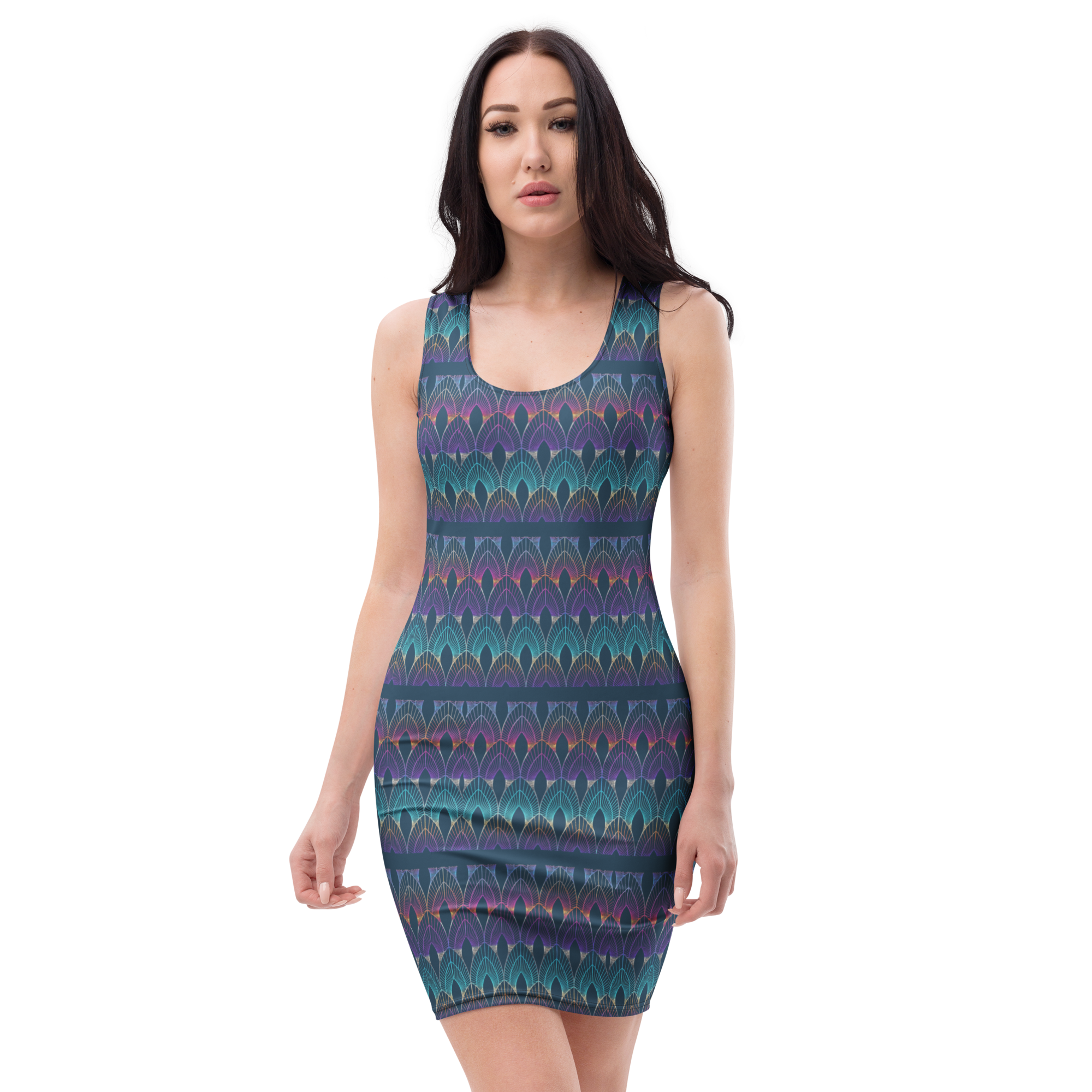 The Art Deco Jewel-Toned Bodycon Cover-Up Dress