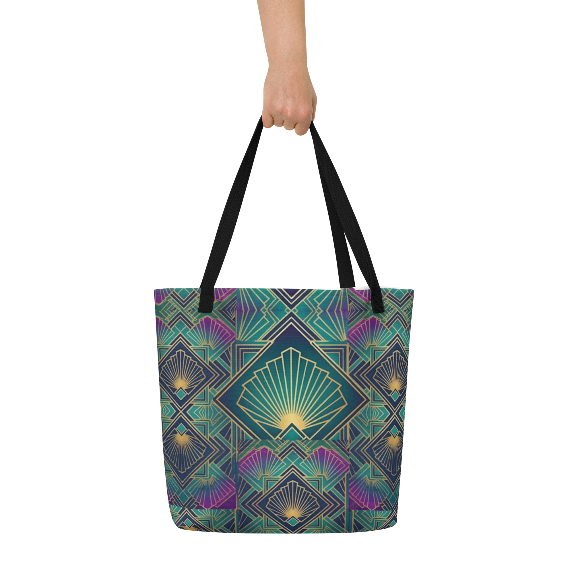 The Art Deco Jewel-Toned Large Tote Bag