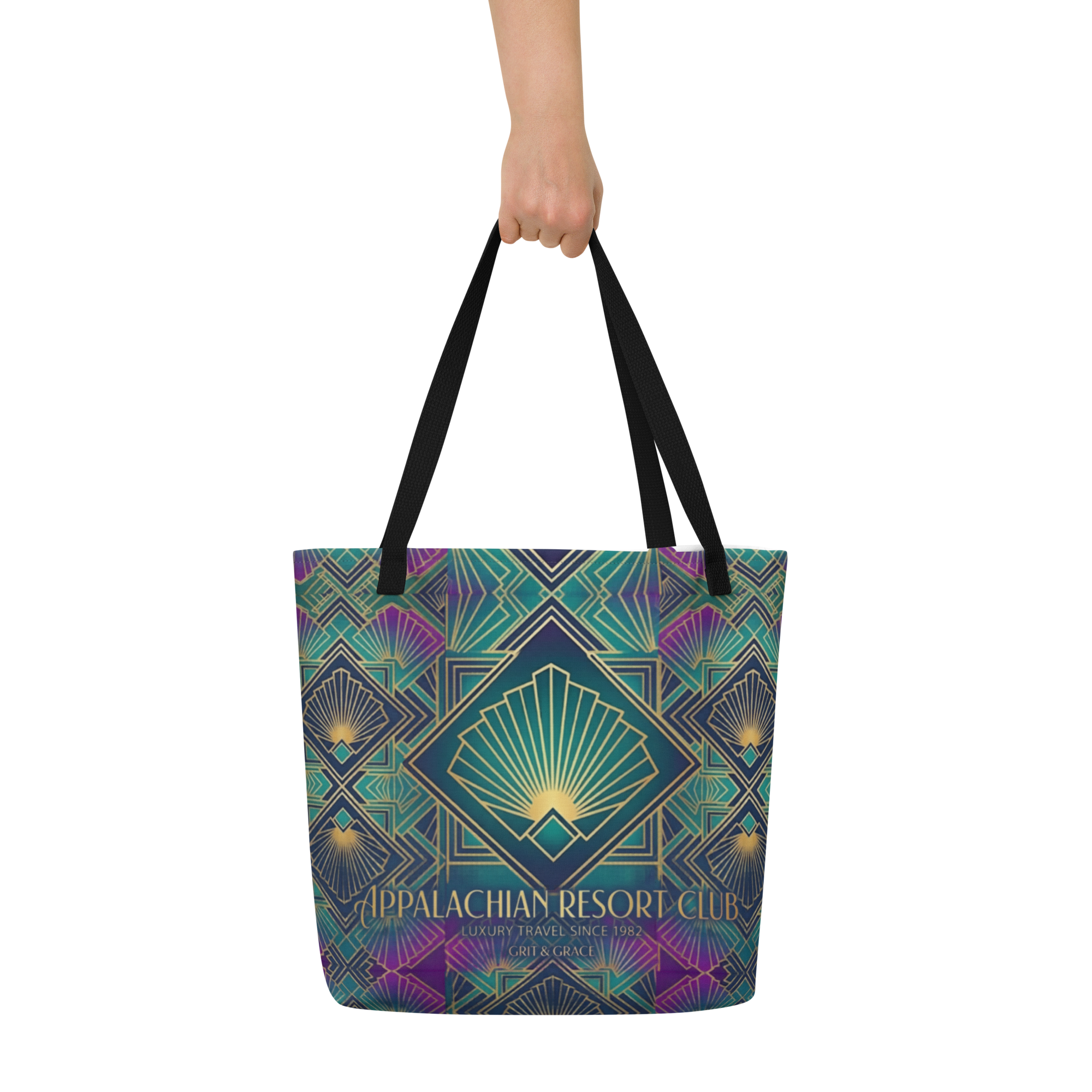 The Art Deco Jewel-Toned Large Tote Bag