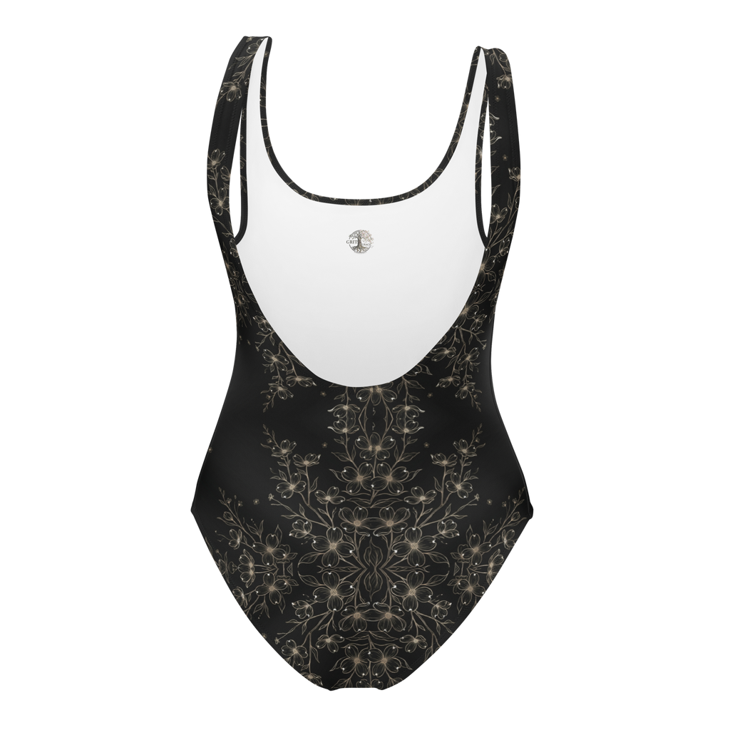 Wildflower Noir One-Piece – Gold Detail