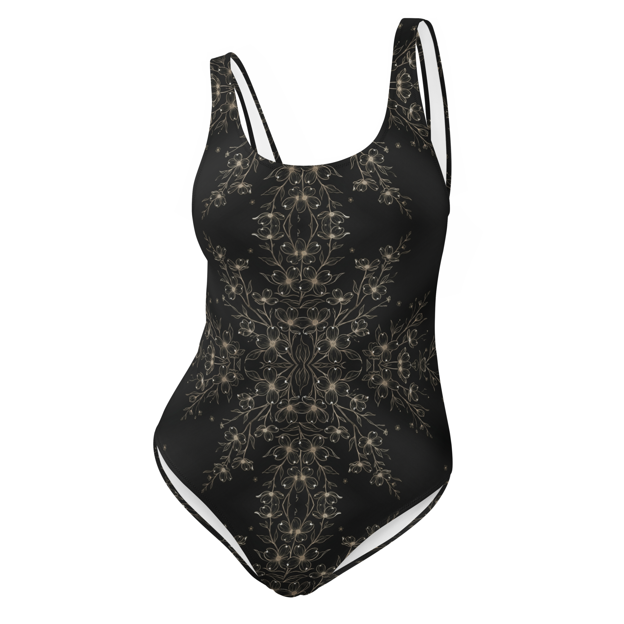 Wildflower Noir One-Piece – Gold Detail