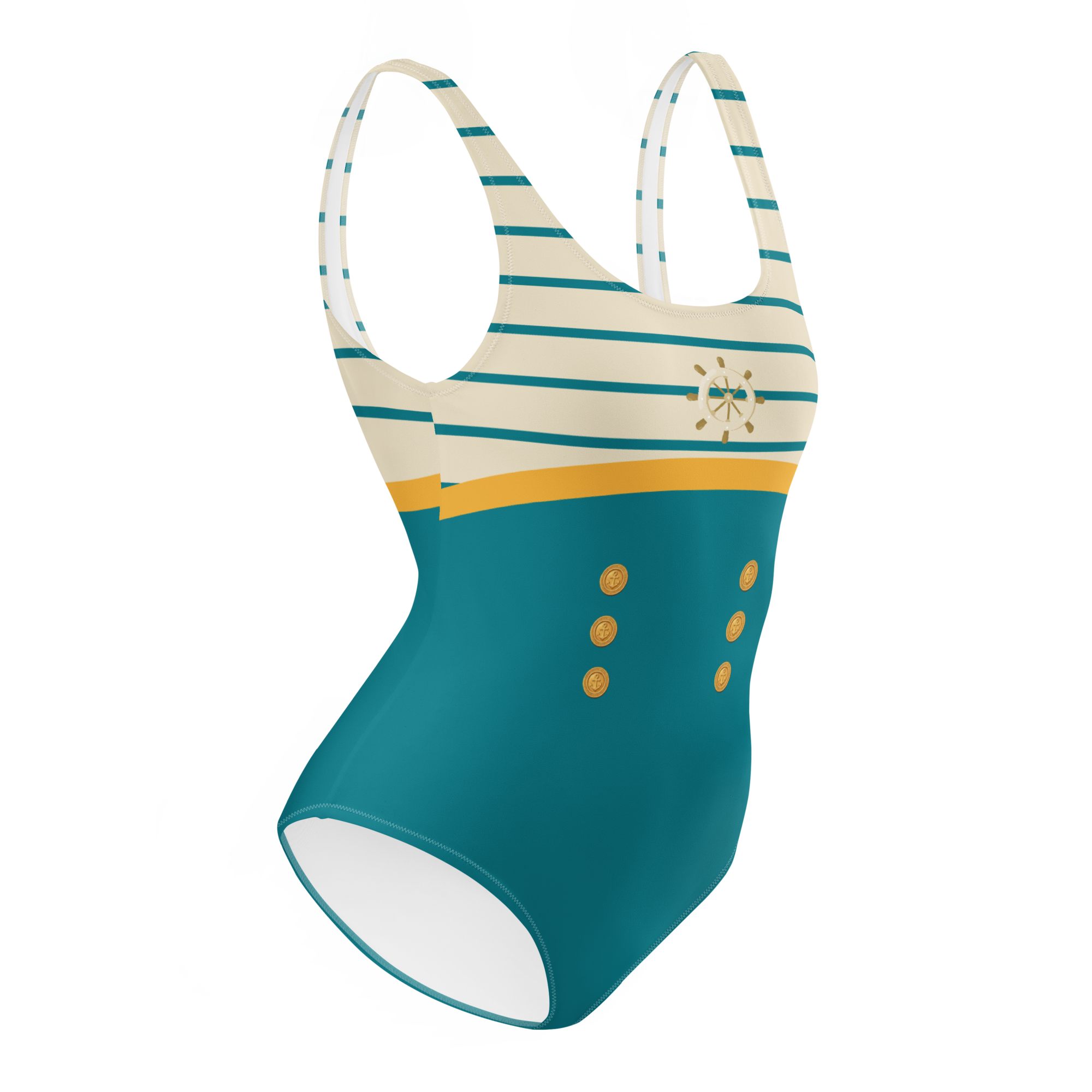 The Vintage Americana  Regatta Club High-Waist Silhouette Swimsuit