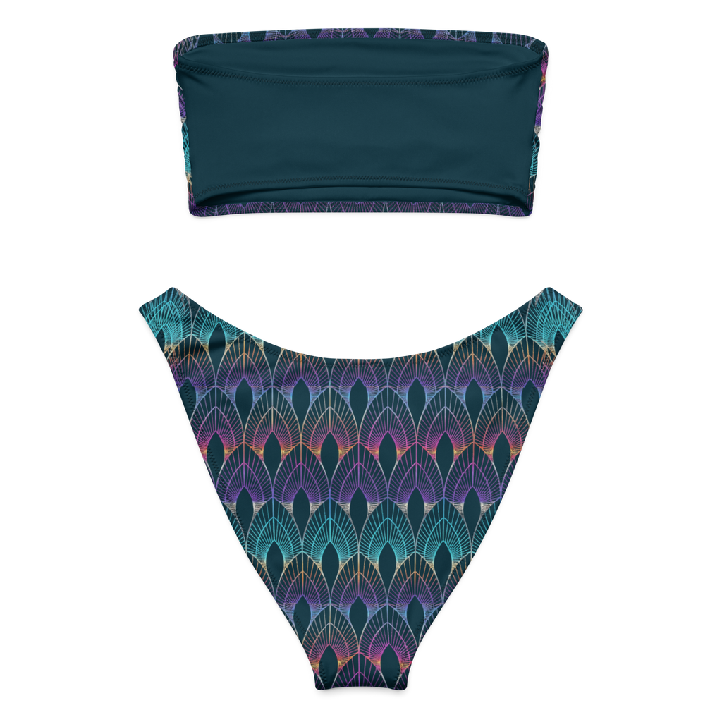 The Art Deco Jewel-Toned Bandeau Bikini