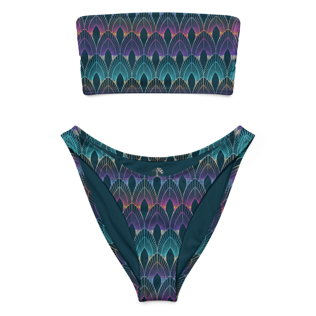The Art Deco Jewel-Toned Bandeau Bikini
