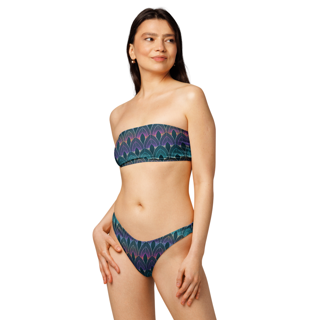 The Art Deco Jewel-Toned Bandeau Bikini