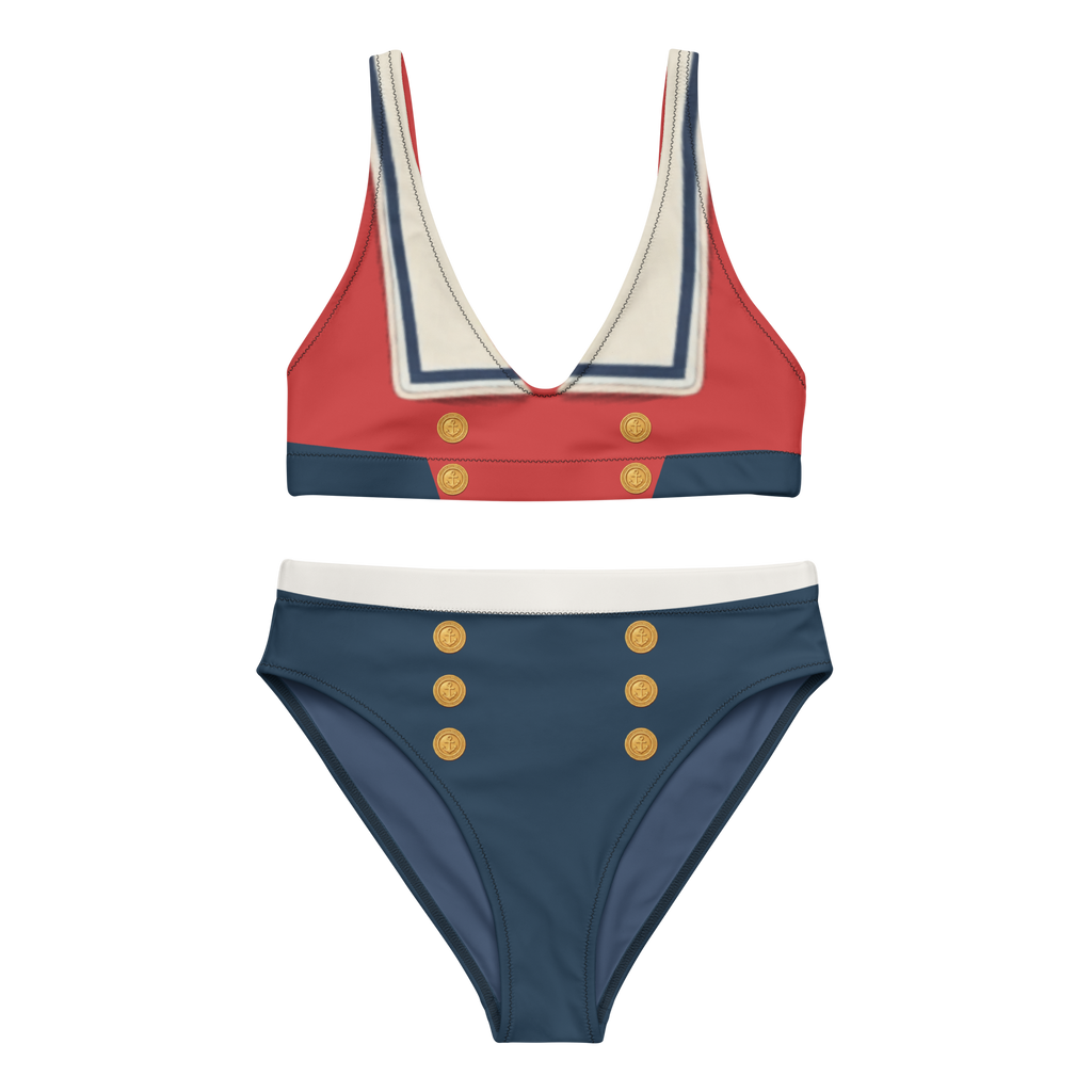 The Vintage Americana High-Waisted Sailor Uniform Bikini