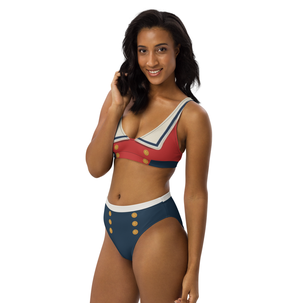The Vintage Americana High-Waisted Sailor Uniform Bikini
