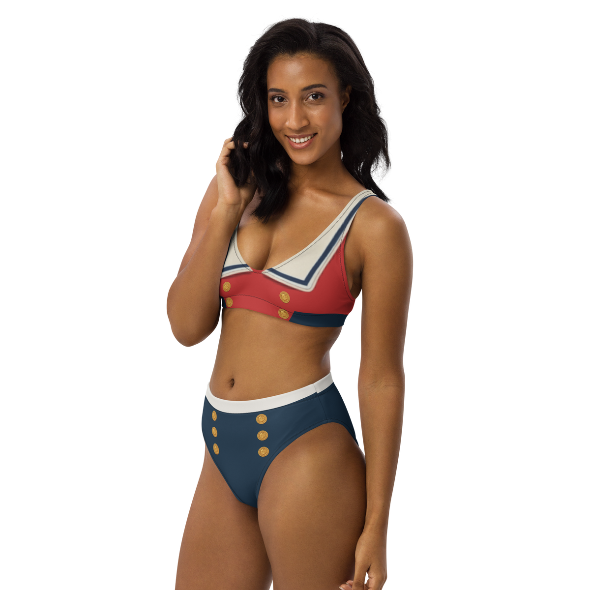 The Vintage Americana High-Waisted Sailor Uniform Bikini