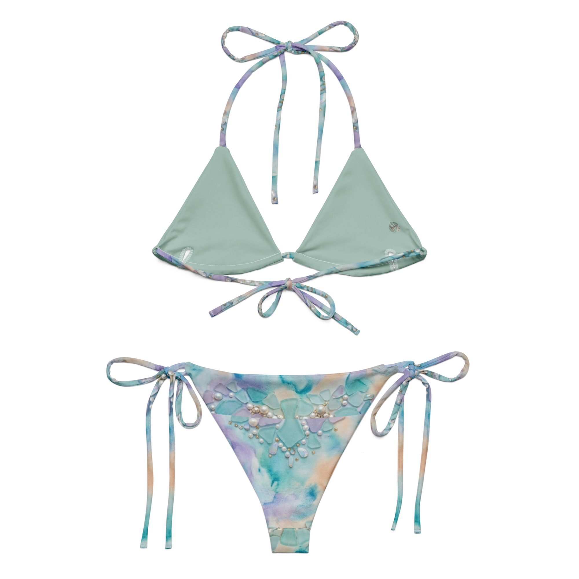 The Refined Elegance Sea Glass & Pearls Premium Bikini