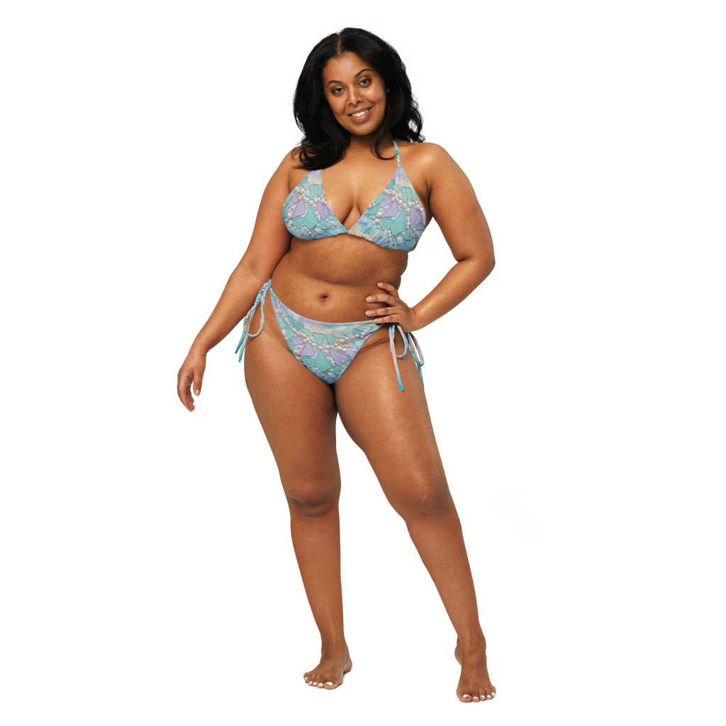 The Refined Elegance Sea Glass & Pearls Premium Bikini