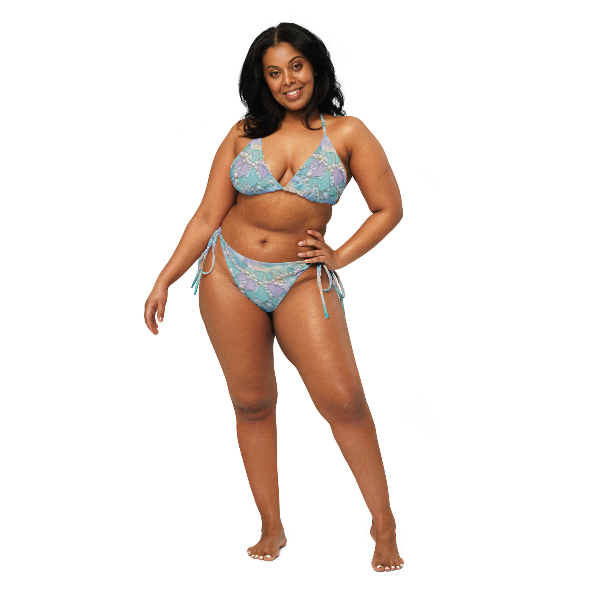 The Refined Elegance Sea Glass & Pearls Premium Bikini