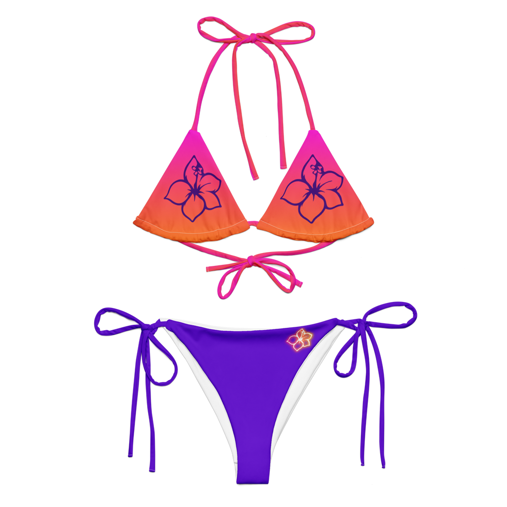 The Tropical Hibiscus Gradient String Bikini