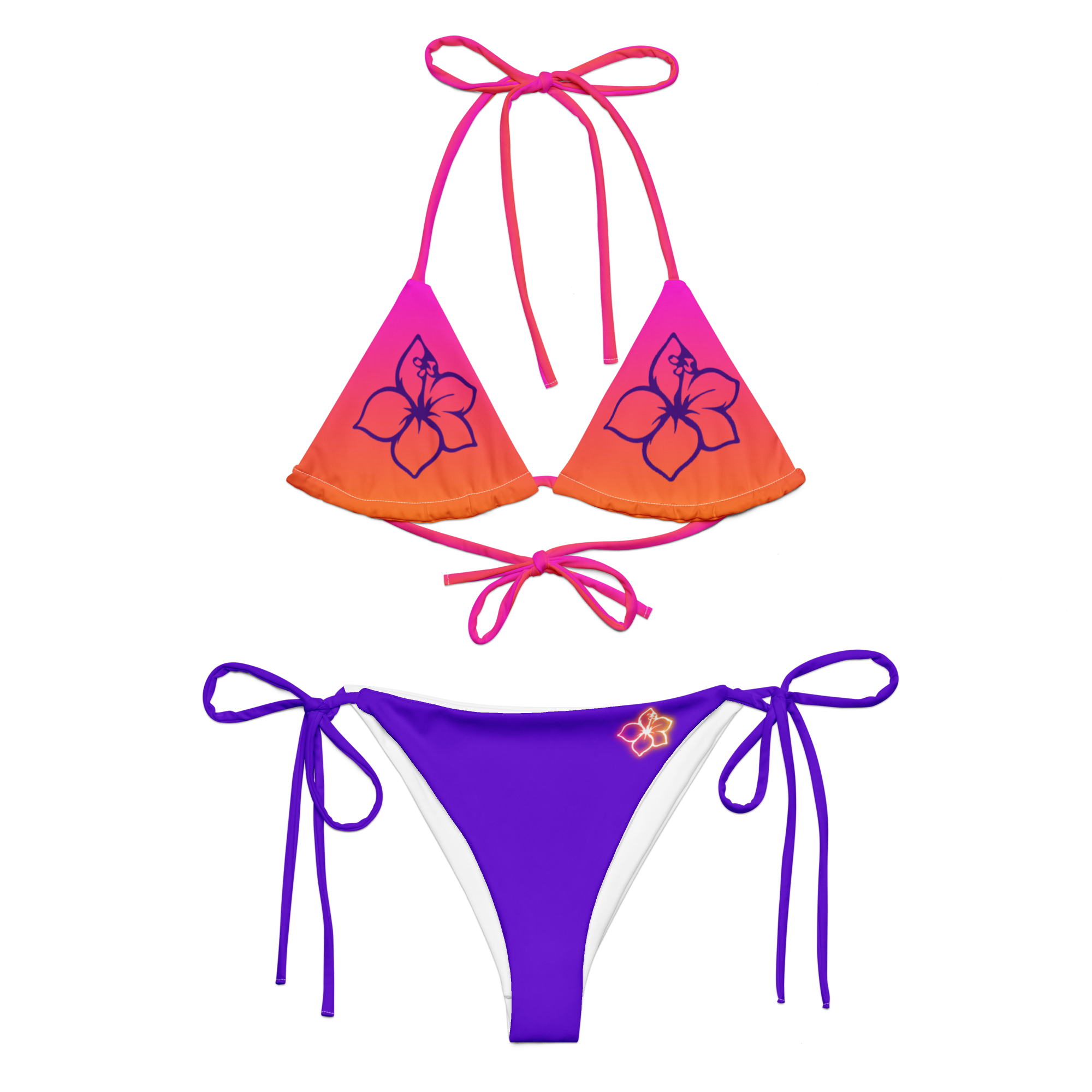 The Tropical Hibiscus Gradient String Bikini