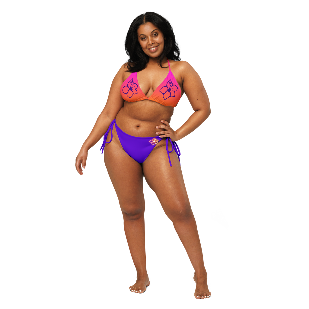 The Tropical Hibiscus Gradient String Bikini