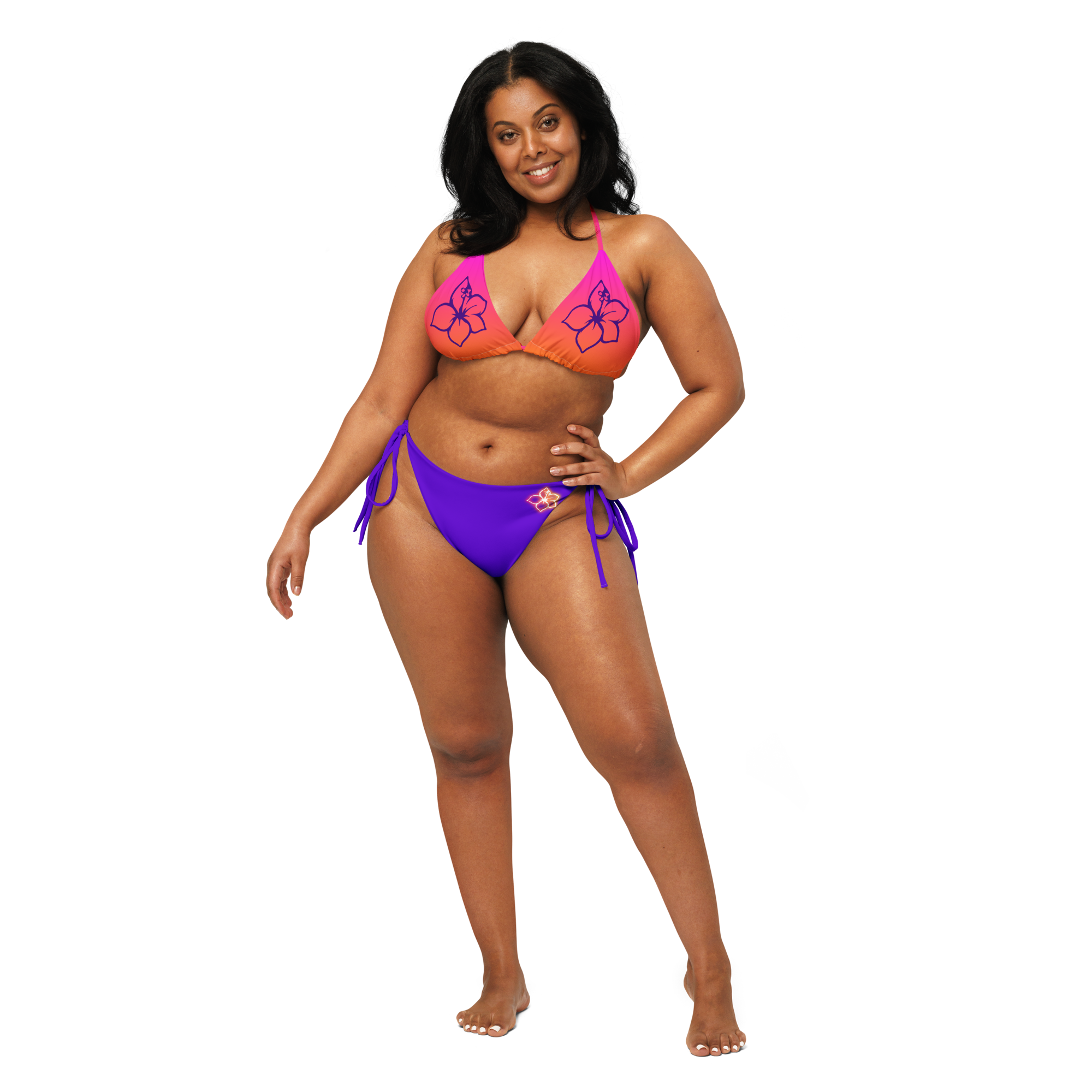The Tropical Hibiscus Gradient String Bikini