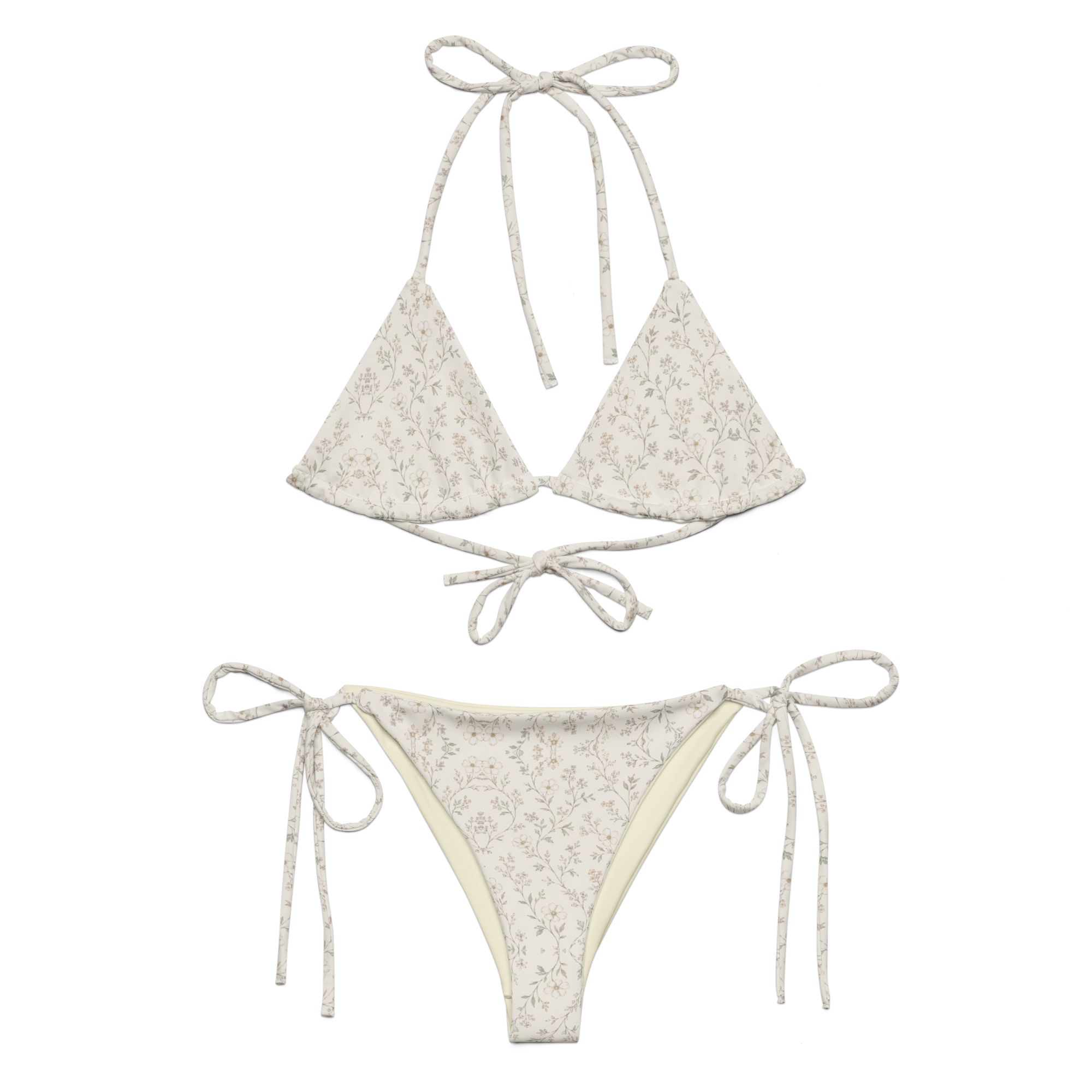The Vintage Americana Soft Floral String Bikini