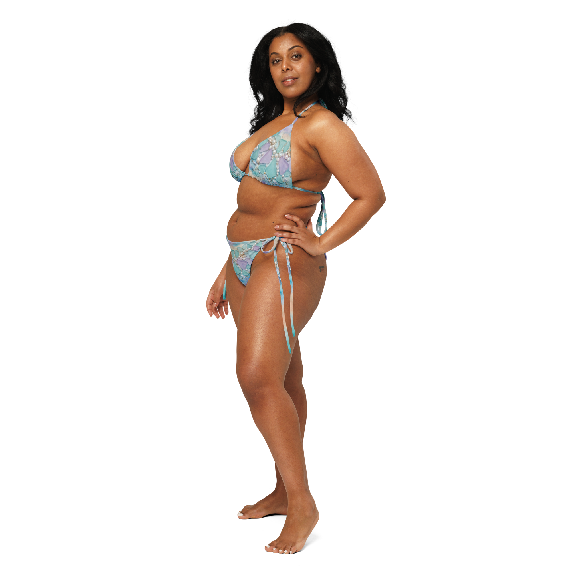 The Refined Elegance Sea Glass & Pearls Premium Bikini