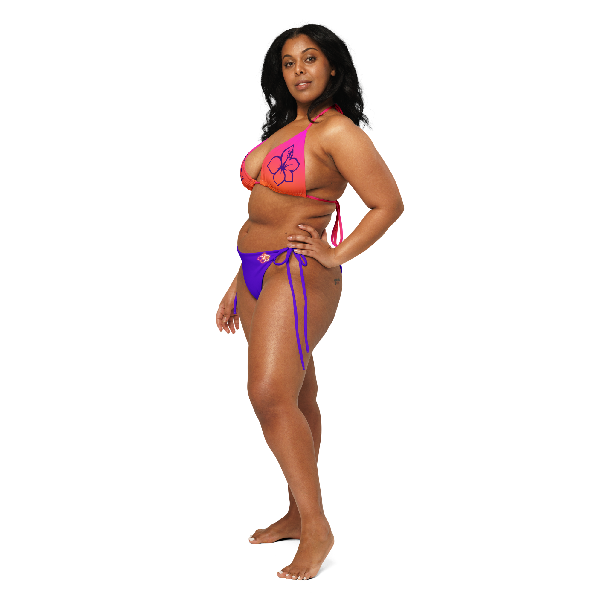 The Tropical Hibiscus Gradient String Bikini
