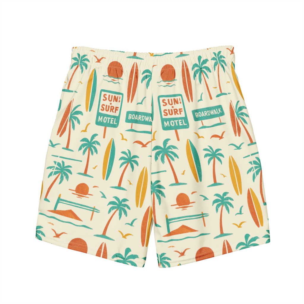 The Vintage Americana Retro Motel Swim Trunks