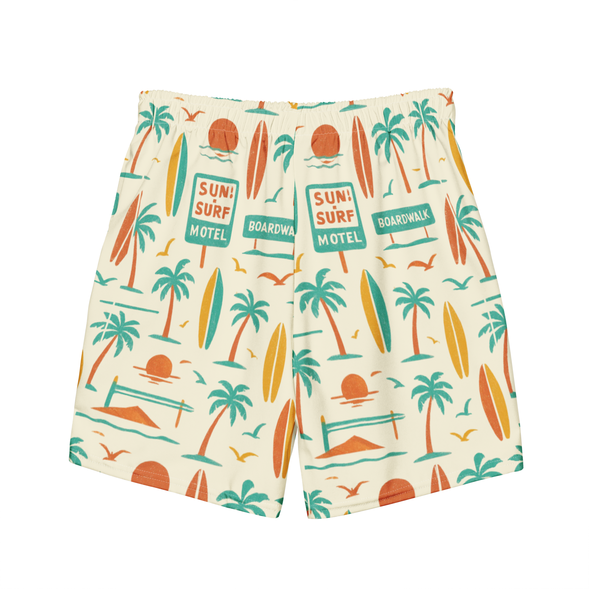 The Vintage Americana Retro Motel Swim Trunks