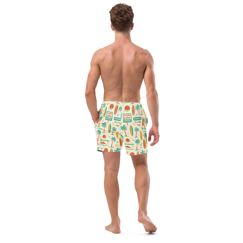 The Vintage Americana Retro Motel Swim Trunks
