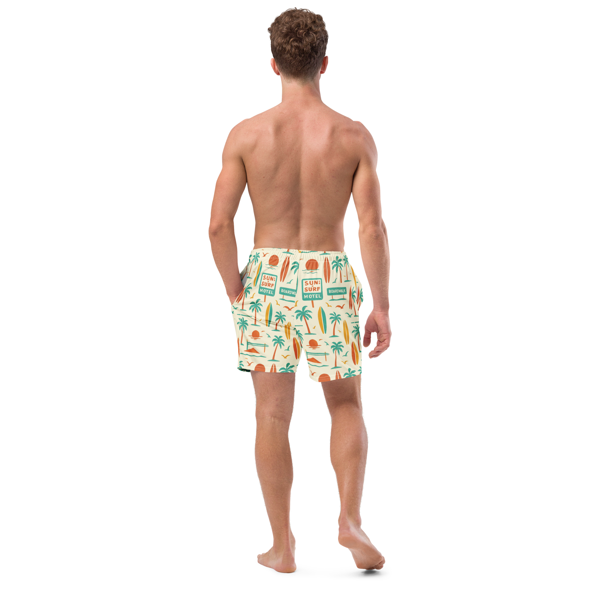 The Vintage Americana Retro Motel Swim Trunks