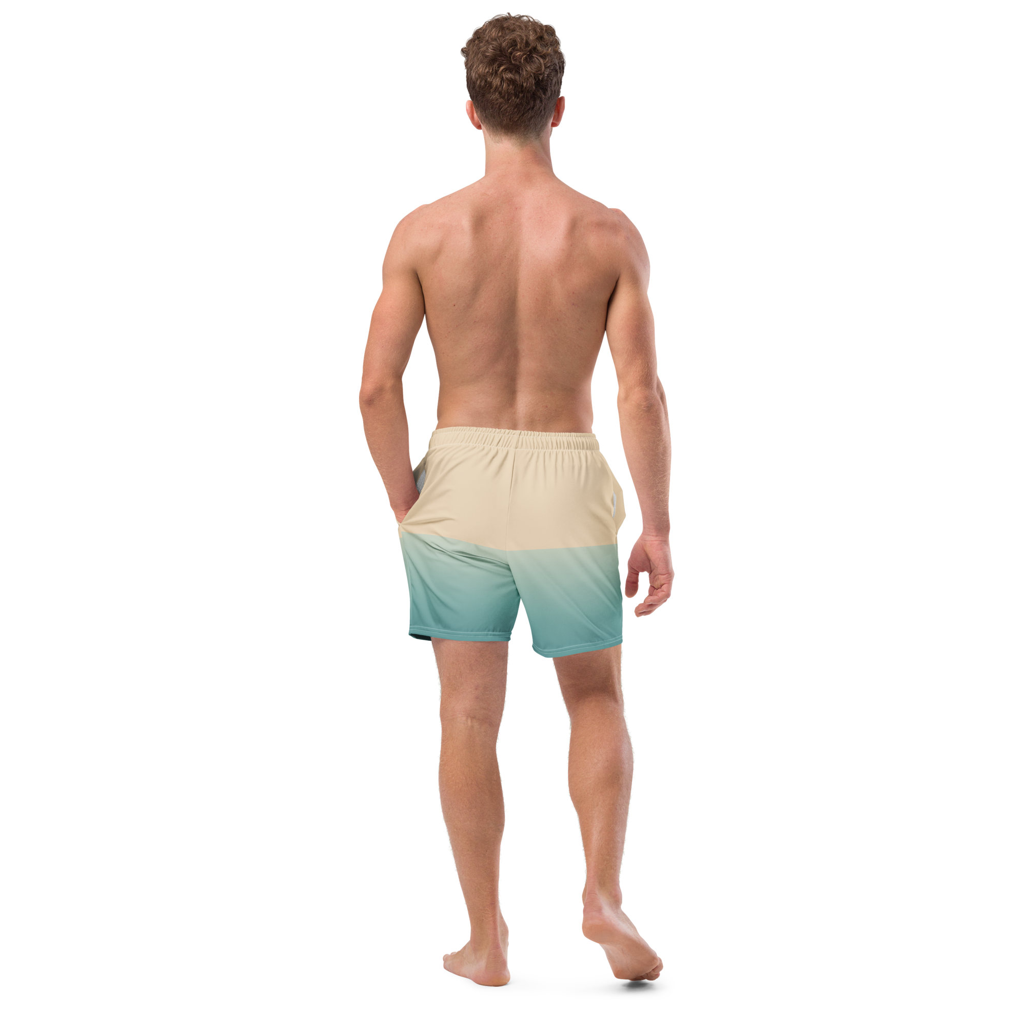 The Vintage Americana Ombré Mountain & Wave Swim Trunks