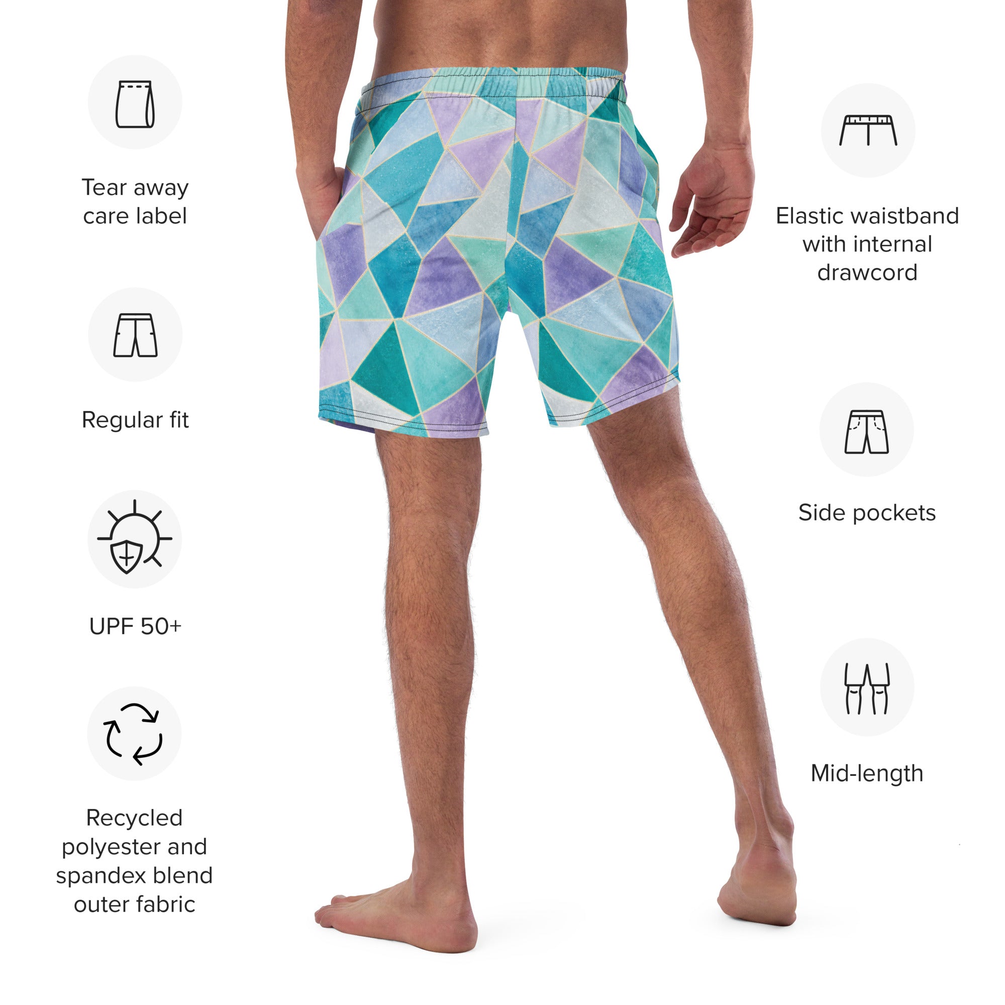 The Refined Elegance Mosaic Band Swim Trunks