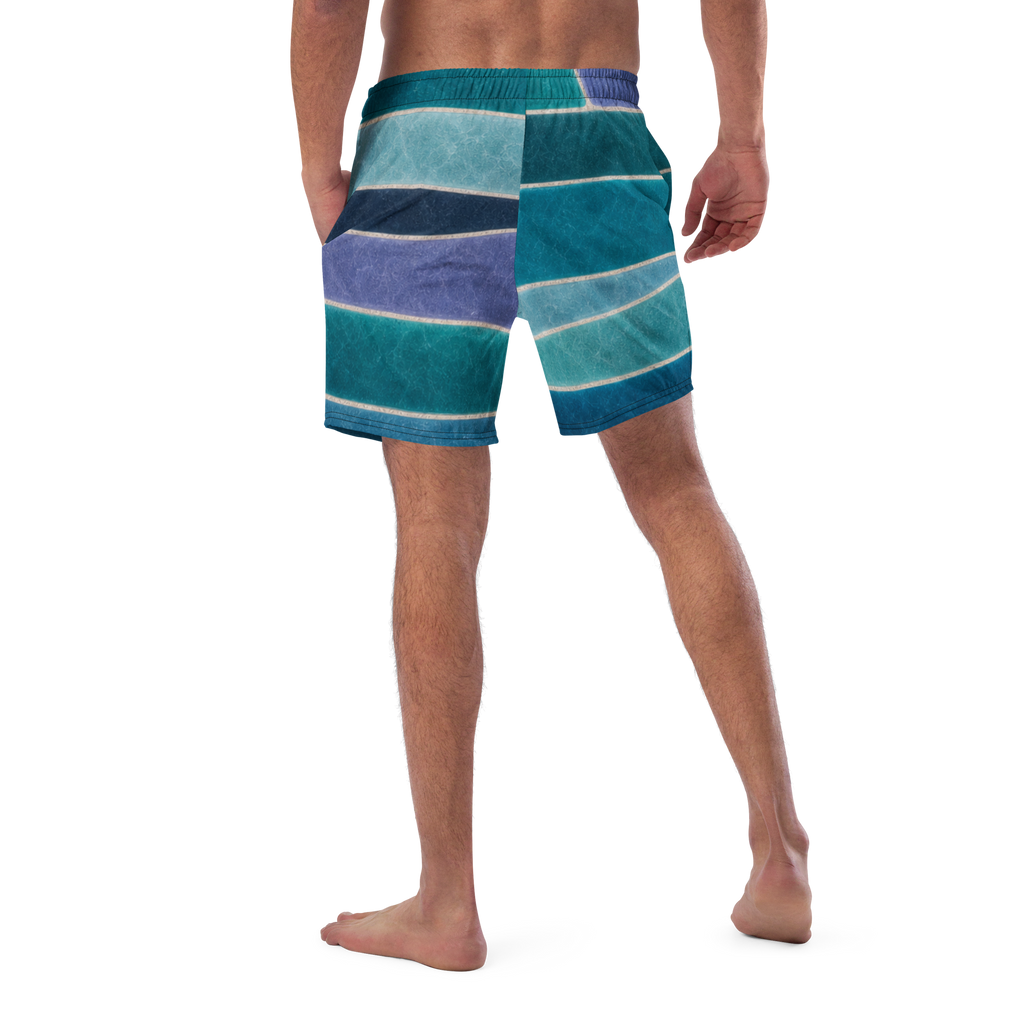 The Refined Elegance Rectangular Mosaic Swim Trunks