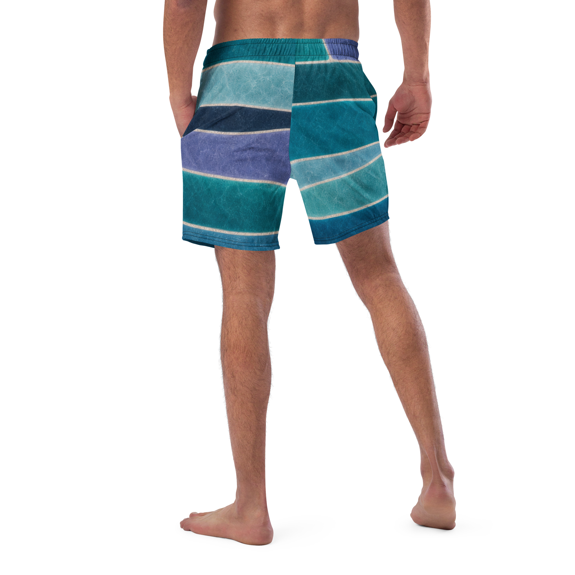 The Refined Elegance Rectangular Mosaic Swim Trunks