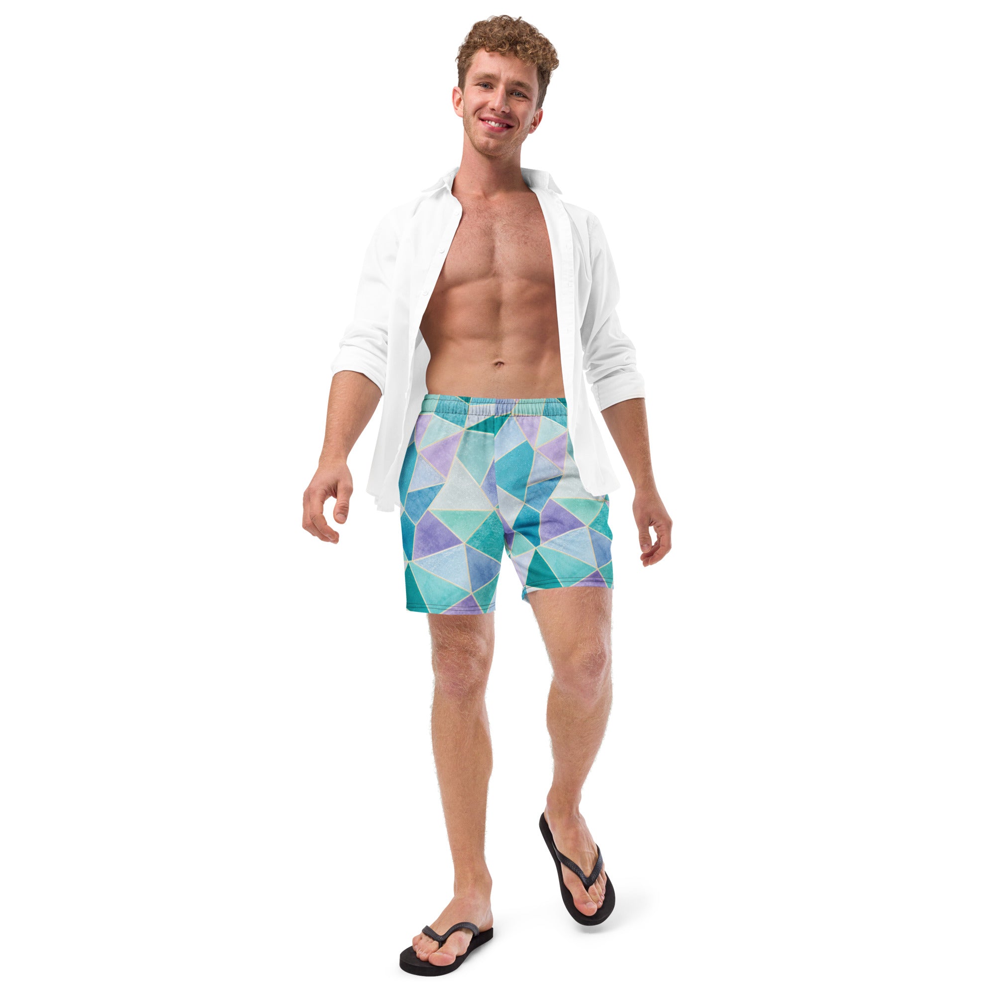 The Refined Elegance Mosaic Band Swim Trunks