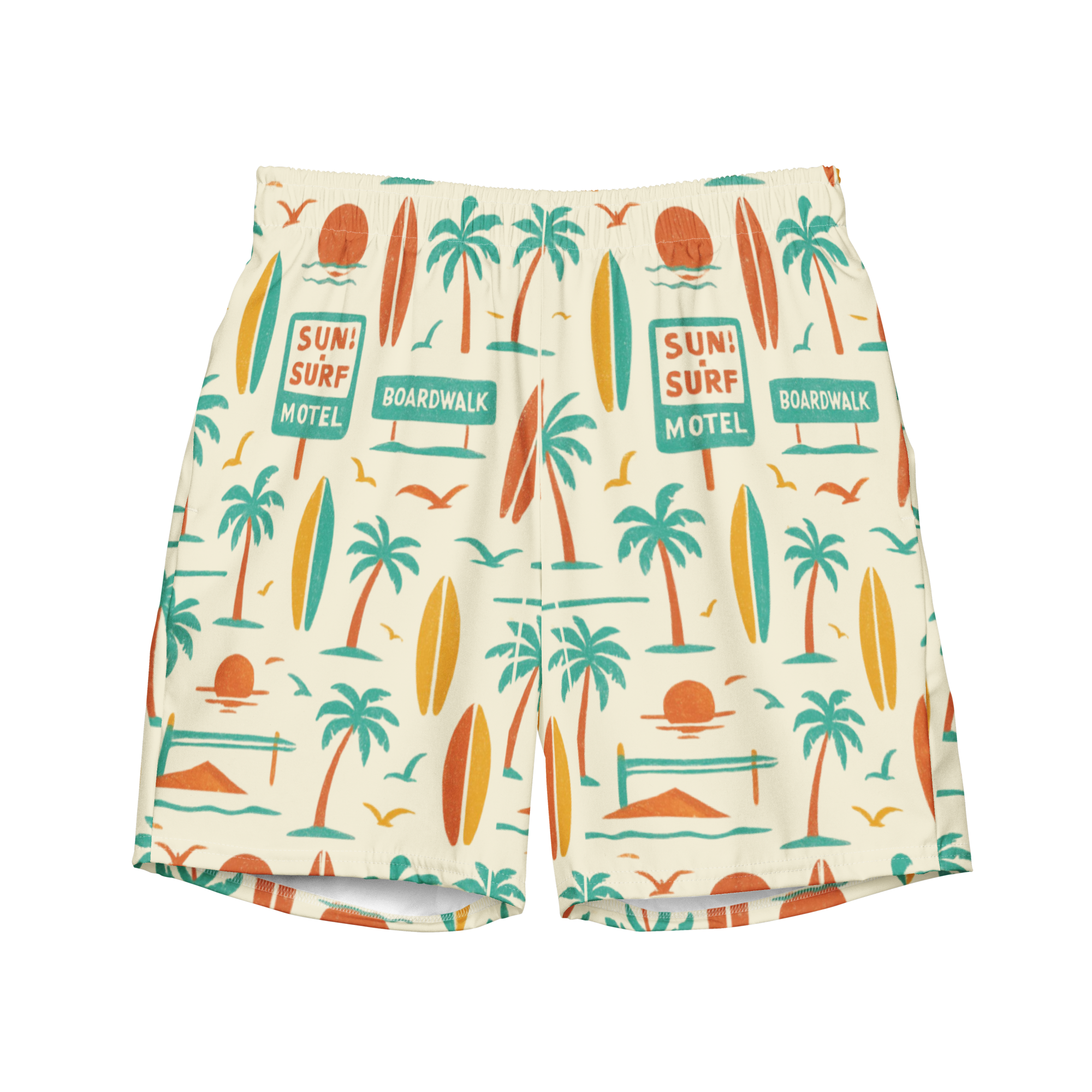 The Vintage Americana Retro Motel Swim Trunks