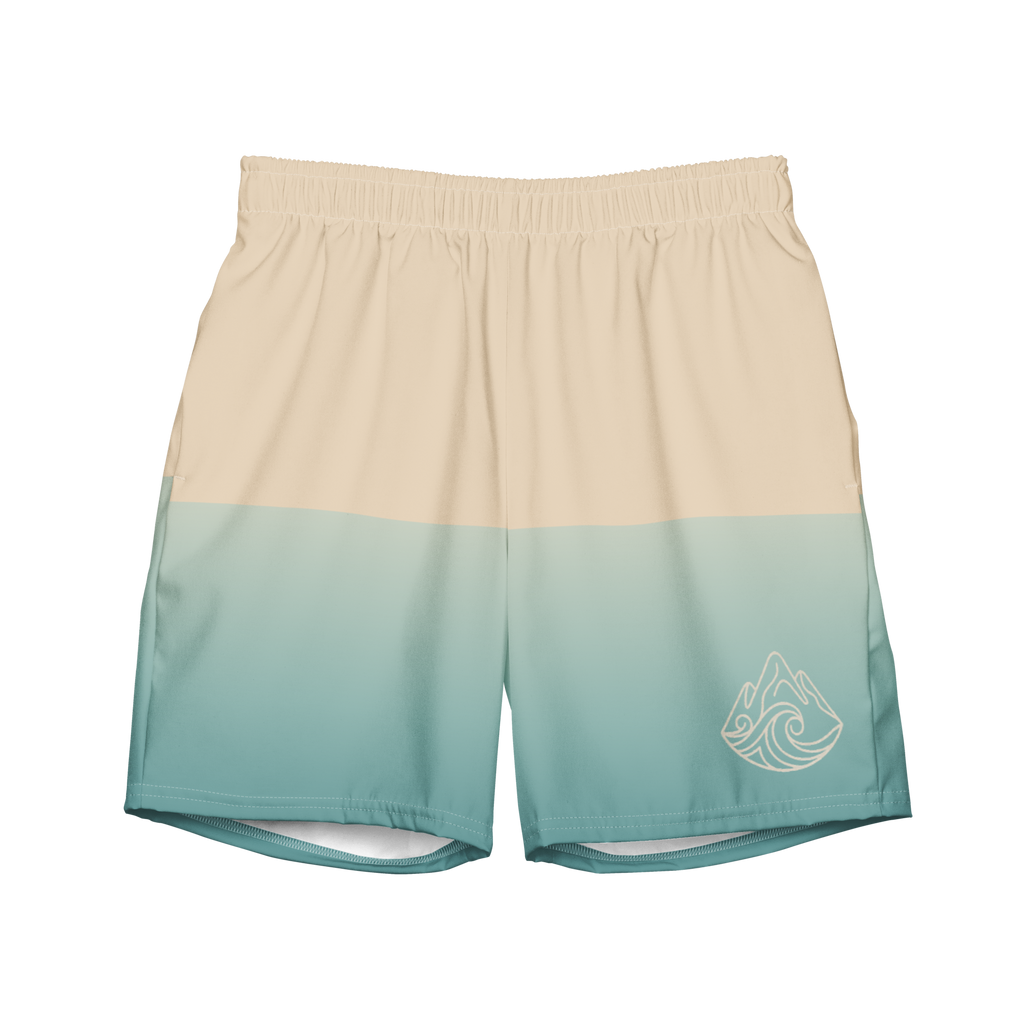 The Vintage Americana Ombré Mountain & Wave Swim Trunks