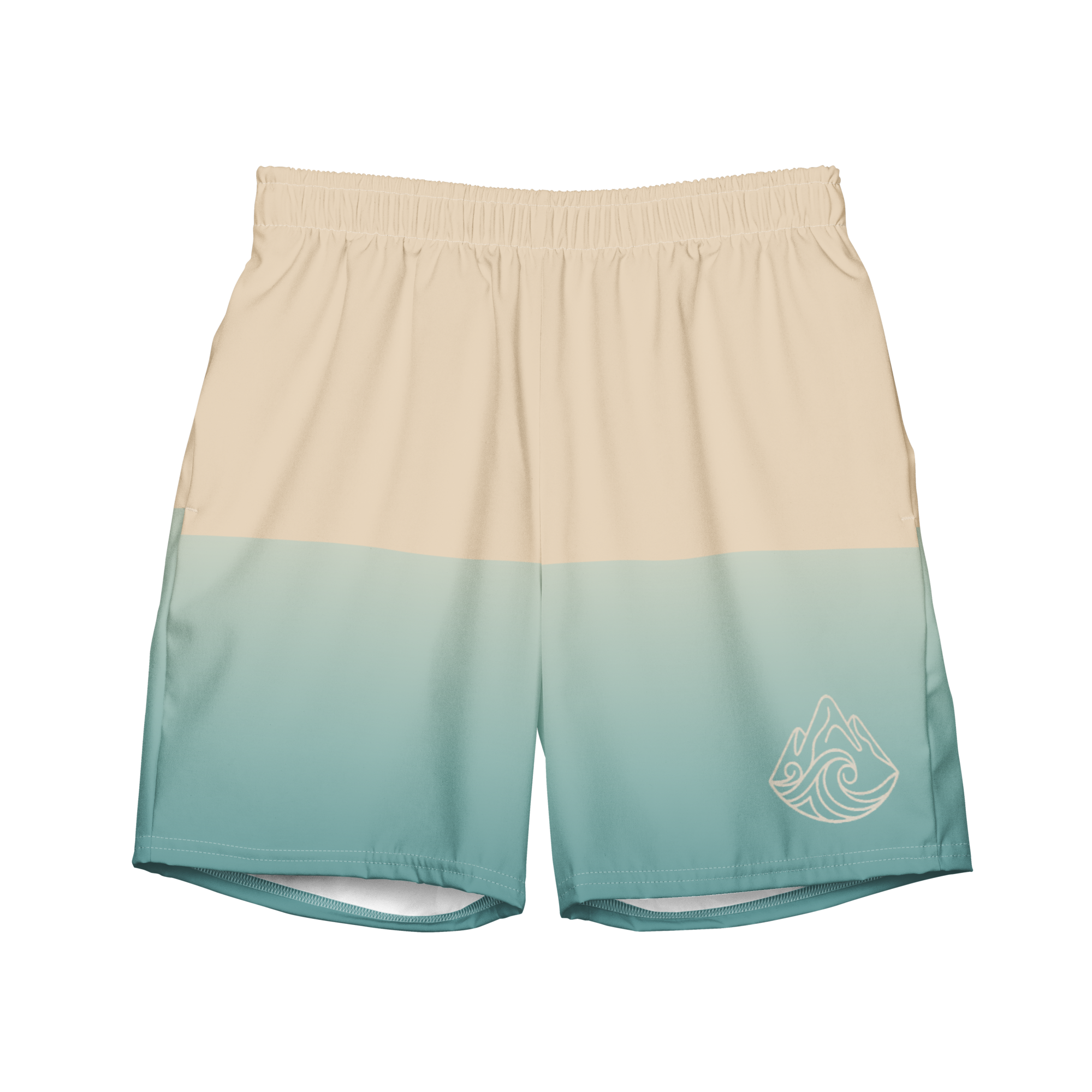 The Vintage Americana Ombré Mountain & Wave Swim Trunks