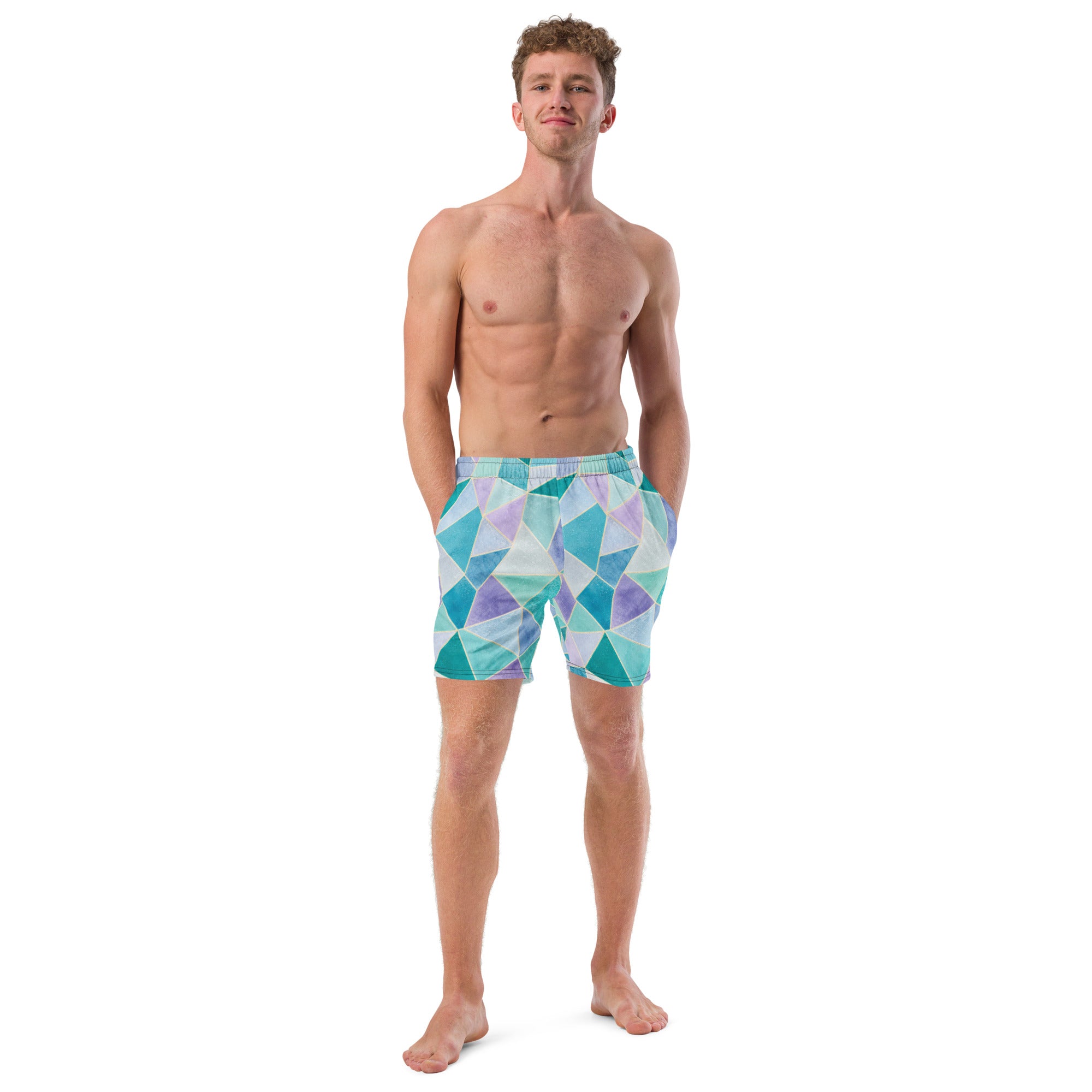 The Refined Elegance Mosaic Band Swim Trunks