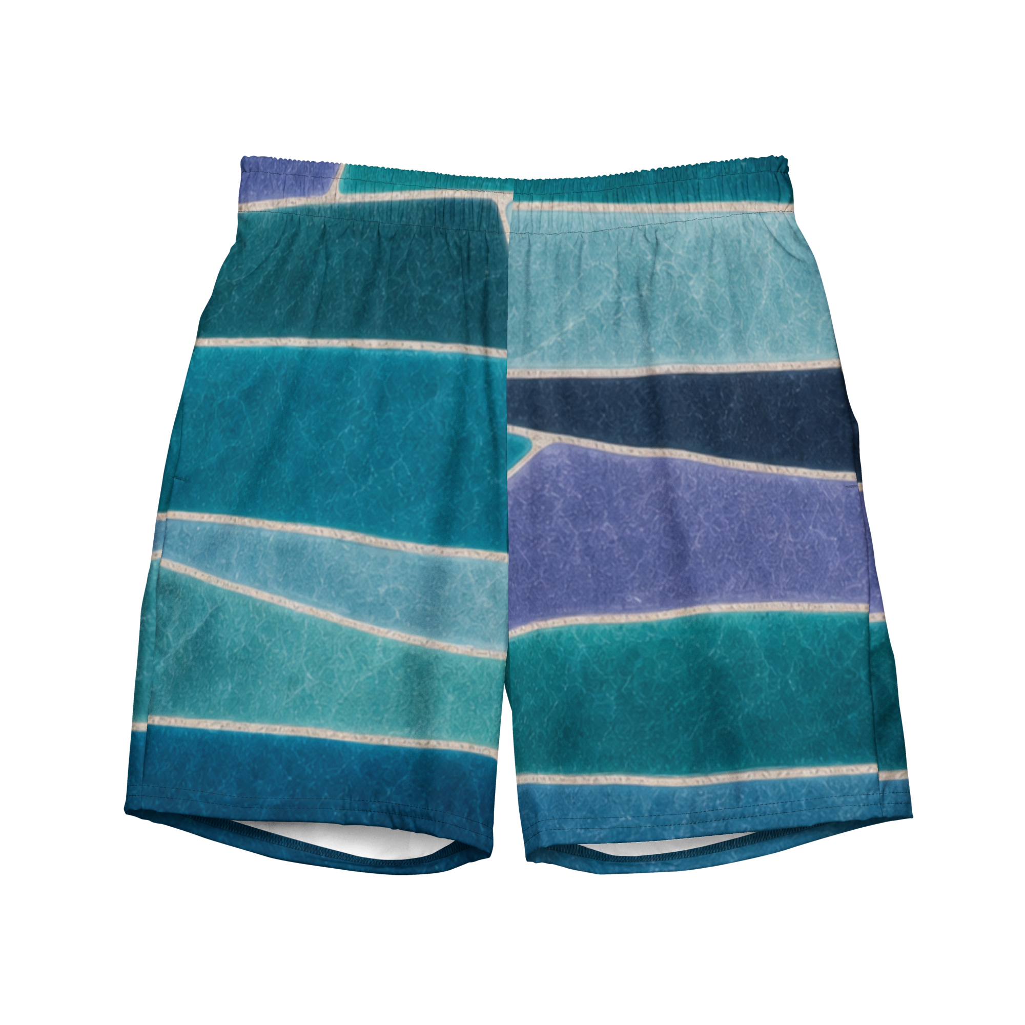 The Refined Elegance Rectangular Mosaic Swim Trunks
