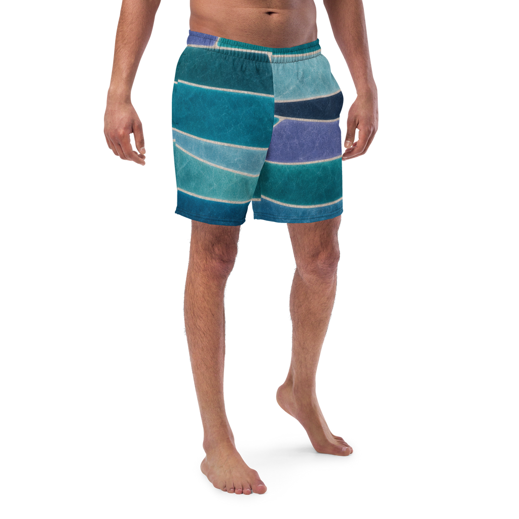 The Refined Elegance Rectangular Mosaic Swim Trunks