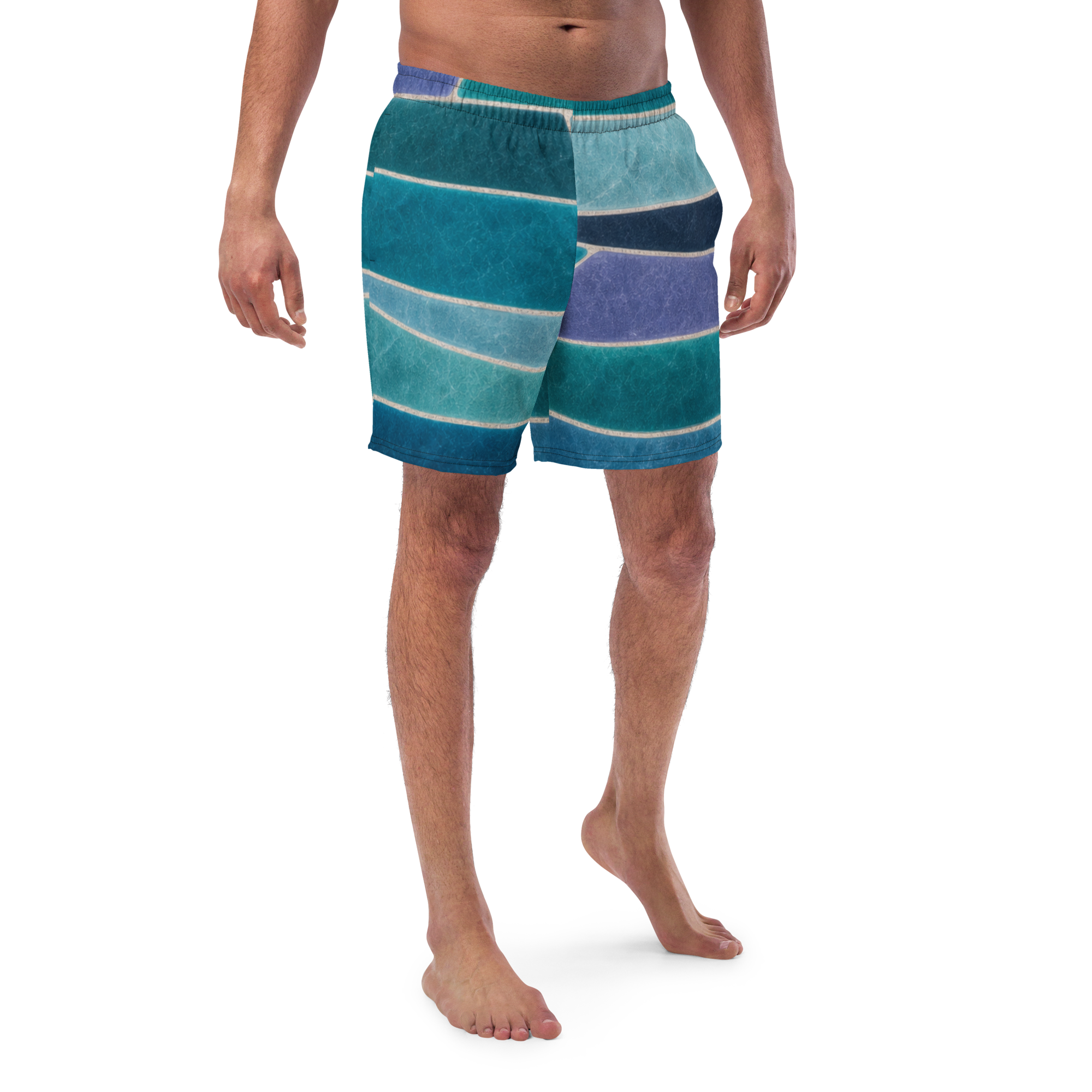 The Refined Elegance Rectangular Mosaic Swim Trunks