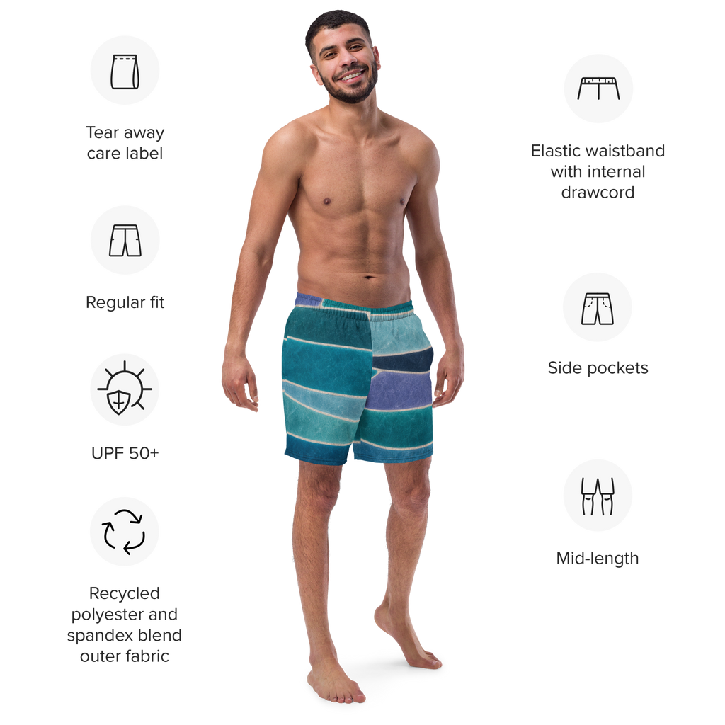 The Refined Elegance Rectangular Mosaic Swim Trunks