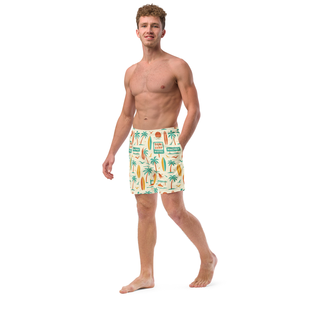 The Vintage Americana Retro Motel Swim Trunks