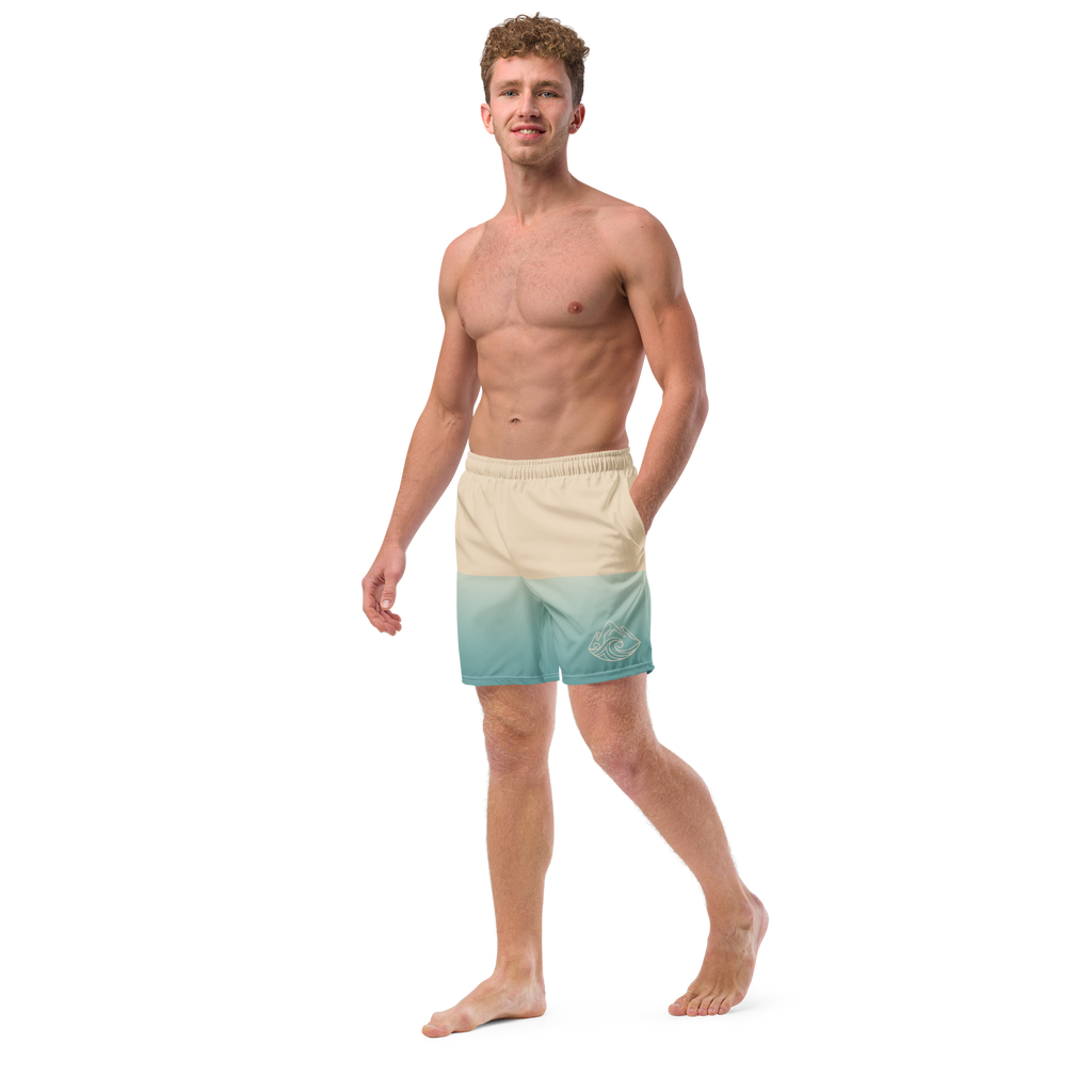 The Vintage Americana Ombré Mountain & Wave Swim Trunks