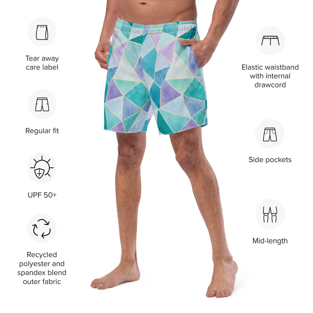 The Refined Elegance Mosaic Band Swim Trunks