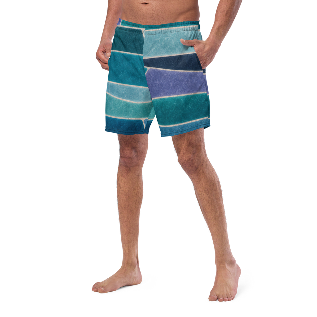 The Refined Elegance Rectangular Mosaic Swim Trunks