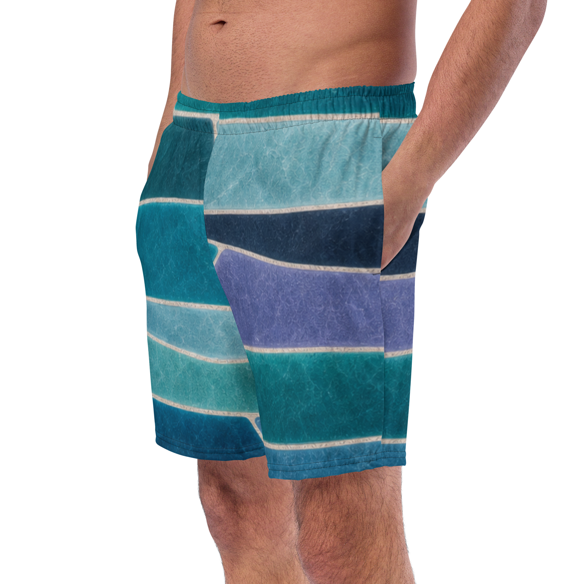 The Refined Elegance Rectangular Mosaic Swim Trunks