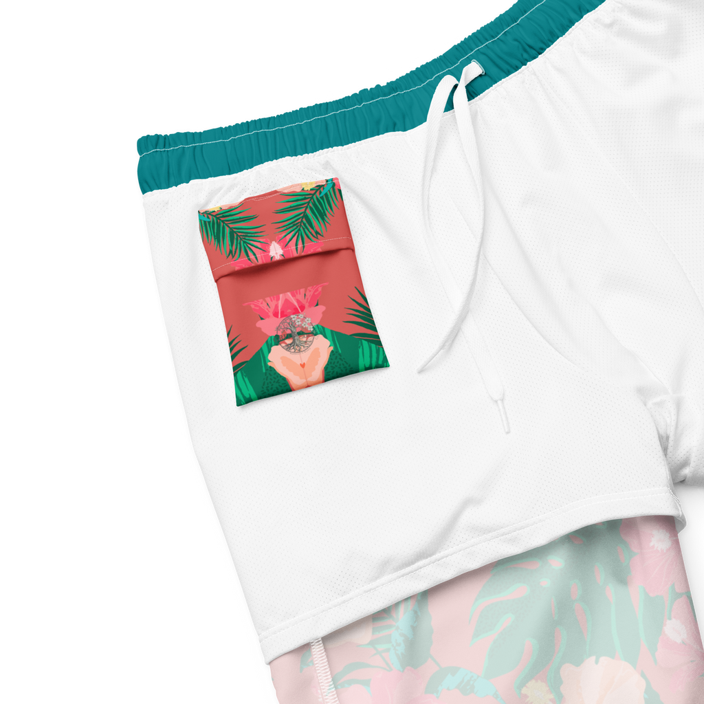 The Vintage Americana Mirrored Hibiscus Trunks