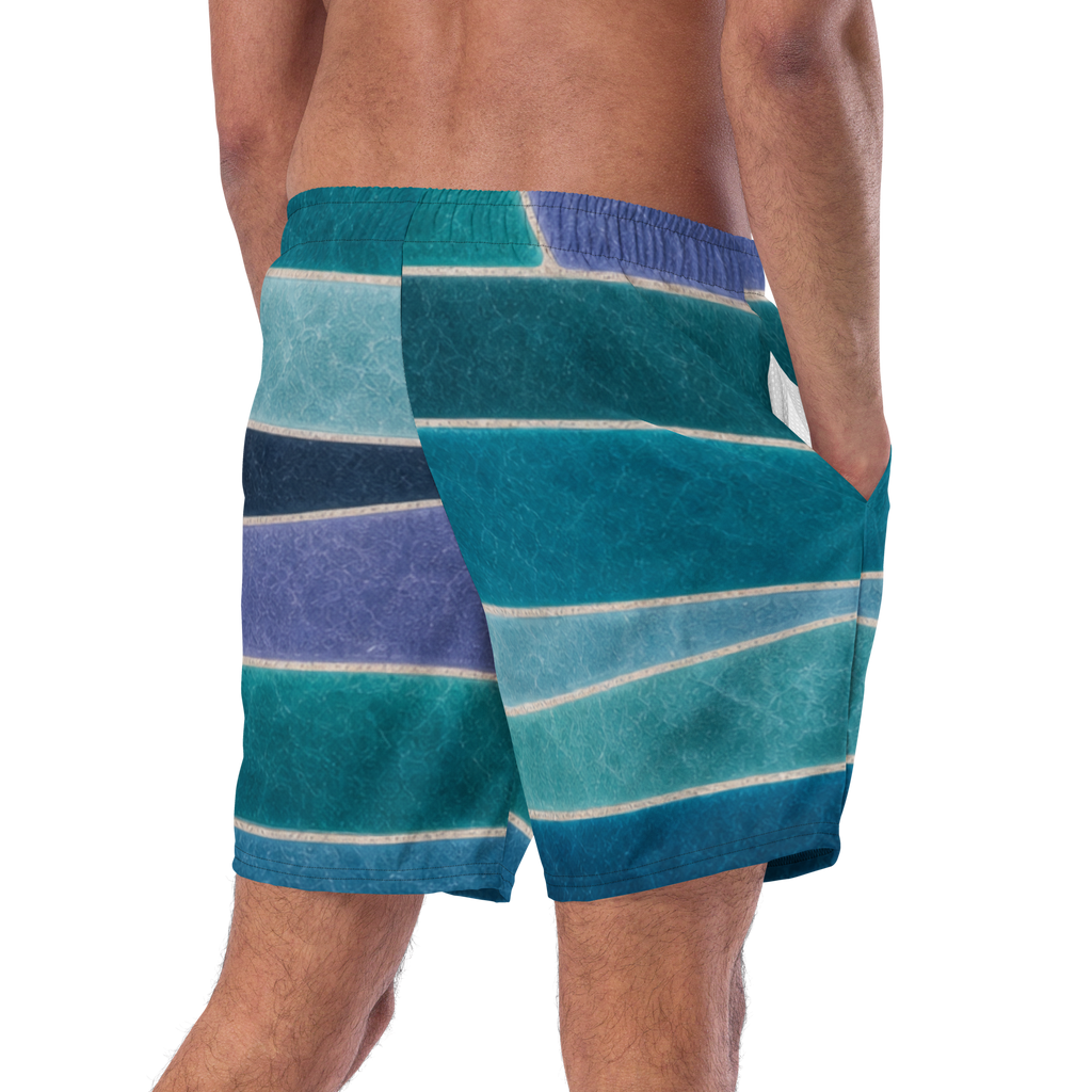 The Refined Elegance Rectangular Mosaic Swim Trunks